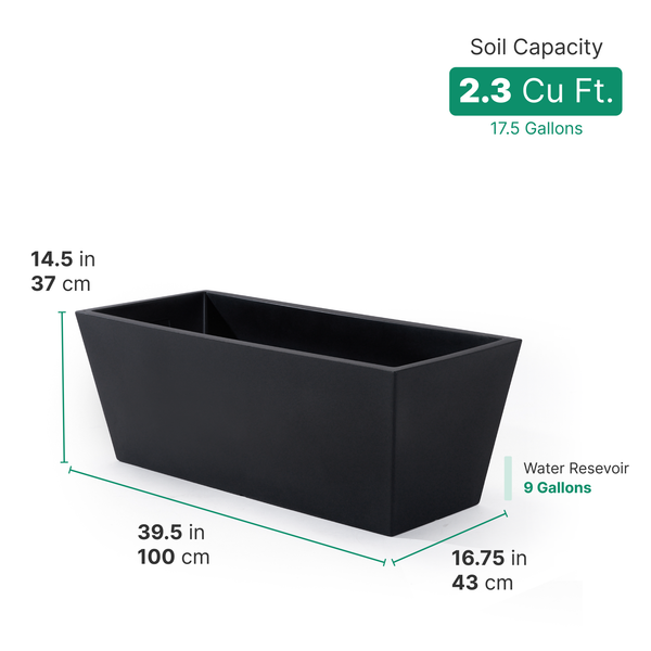 plastic rectangular planter Tremont Trough Planter 2 Pack