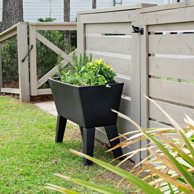 Tremont Raised Planter™ side view with plants