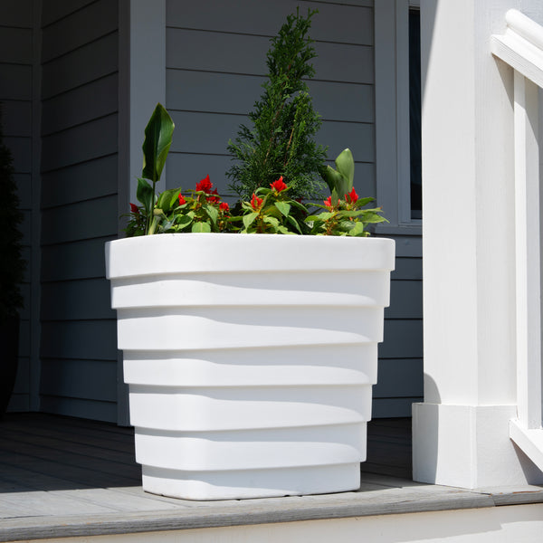 large white plastic planter pots Wave Planter™ 20X24 2 Pack
