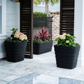 Wave Planter™ 20X24 2 Pack - Black shown on patio