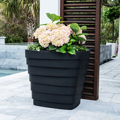 Wave Planter™ 20X24 2 Pack - Black shown with plants