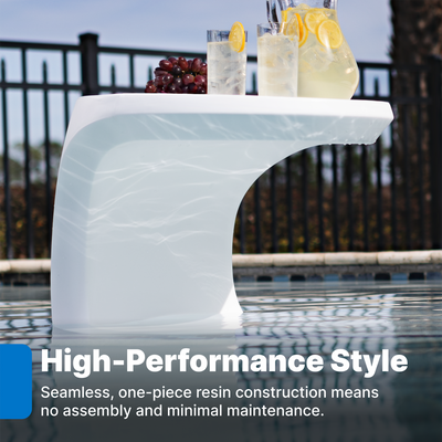 Mondello In-Pool Side Table™ one piece construction and no assembly