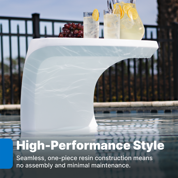 Mondello In-Pool Side Table™ one piece construction and no assembly