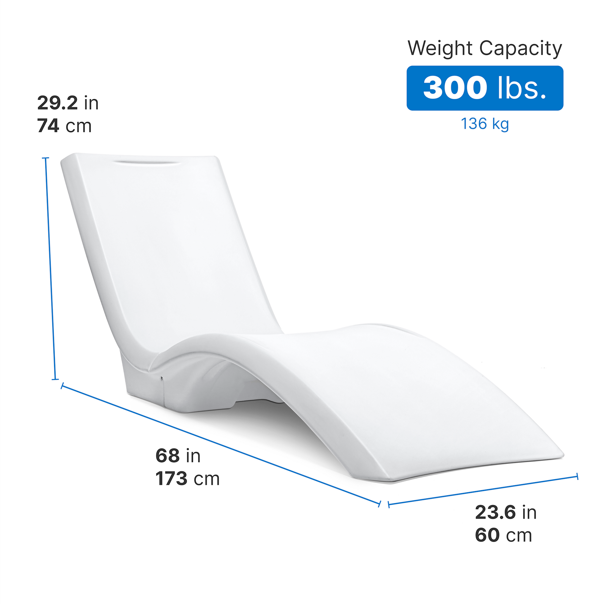 Vero Pool Lounger™ dimensions
