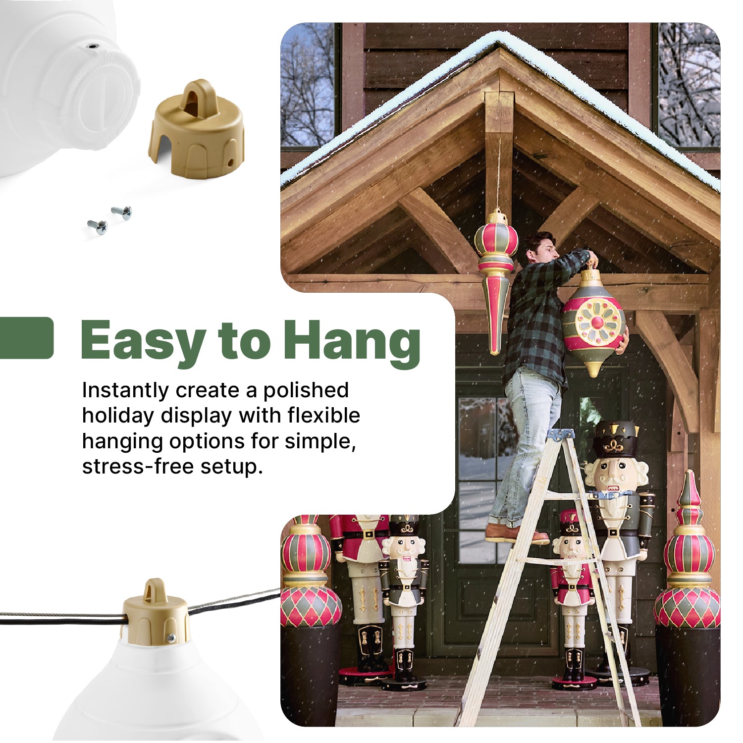 Paintable Large 3-Pack Outdoor Christmas Ornaments