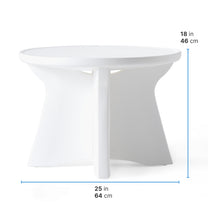 Vero In Pool Accent Table™ dimensions — 18 in / 46 cm tall, 25 in / 64 cm wide