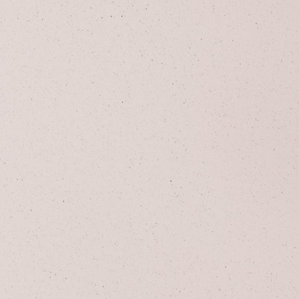 Close-up of a beige ceramic tile with a speckled texture on a white background