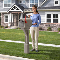 MailMaster™ Express Mailbox™ - Mocha woman picking up mail