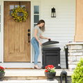 Express Package Delivery Box™ - Black on front porch