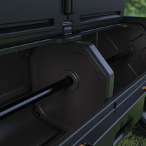 Close-up of EverTough Composter empty chamber interior showing smooth dark plastic walls