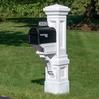 Atherton Grand Mail Post - Classic White With Smaller Mailbox<br />