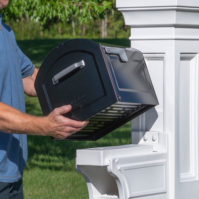 Atherton Grand Mail Post™  - Classic White installing mailbox