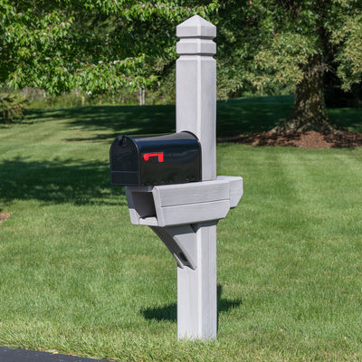 Highland Mail Post™ - Weathered Cedar small mailbox