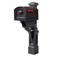 Atherton Mail Post - Onyx Black with large mailbox