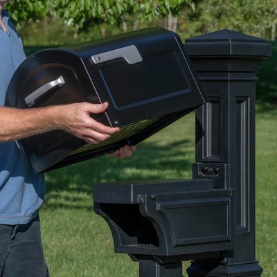 Atherton Mail Post™ - Onyx Black installing mailbox
