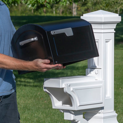 Atherton Mail Post™ - Classic White installing mailbox
