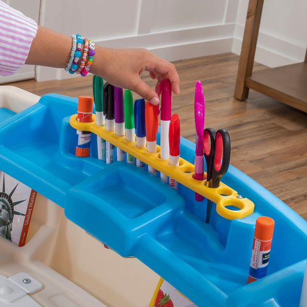 Deluxe Art Master Desk molded in art supply storage