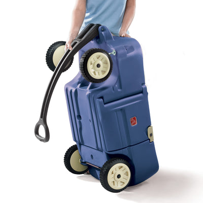 Wagon for Two Plus - Denim easy-store handle folds underneath