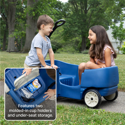 Wagon for Two Plus™ - Denim with cup holders and under seat storage