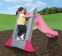 Naturally Playful™ Big Folding Slide™ - Pink girl climbing ladder