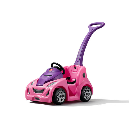 Push Around Buggy GT™ Pink with purple push handle, white background