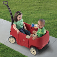 Wagon for Two Plus - Red with kids riding