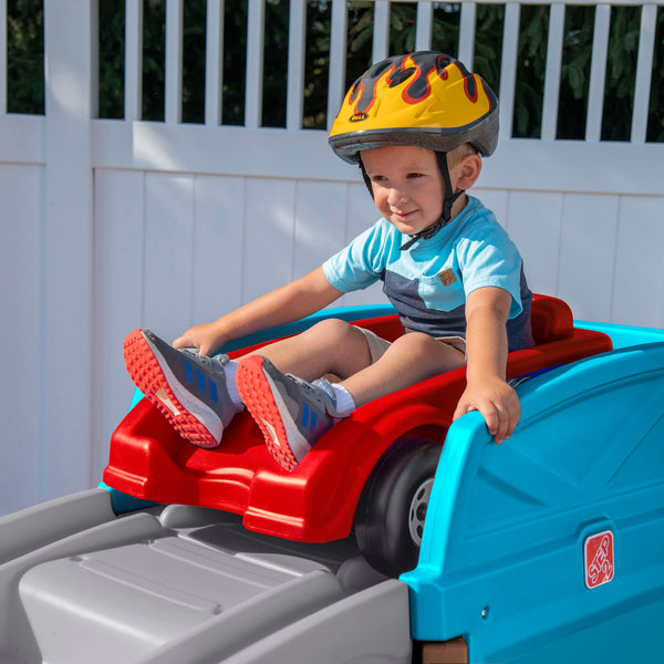 Extreme Thrill Coaster™ child in coaster car at top
