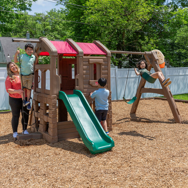 Naturally Playful™ Adventure Lodge Play Center kids playing