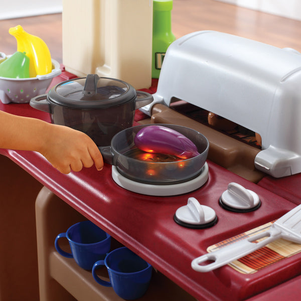 Grand Walk-In Play Kitchen and Grill realistic lights and sounds