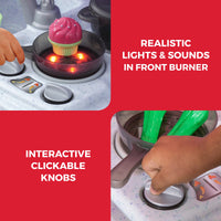 Little Baker's Kitchen™ stove burner has realistic lights and sounds