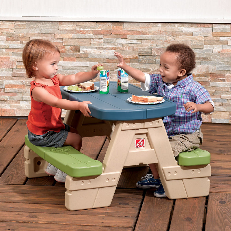 Sit & Play Picnic Table with Umbrella Blue & Green without umbrella<br /><br />
