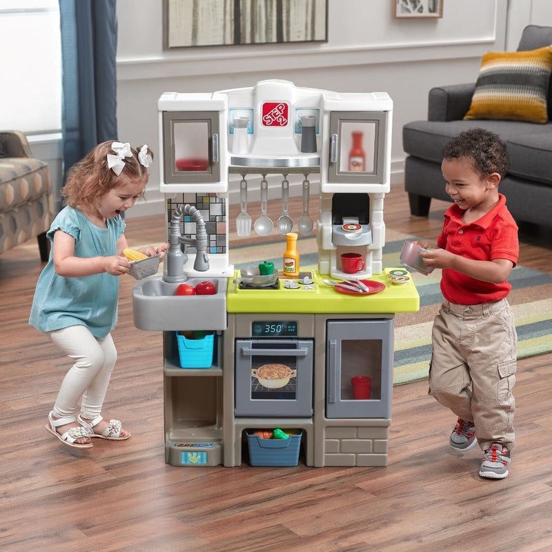 Contemporary Chef Play Kitchen with kids playing