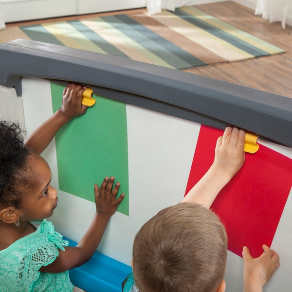 Jumbo Art Easel whiteboard with paper clips