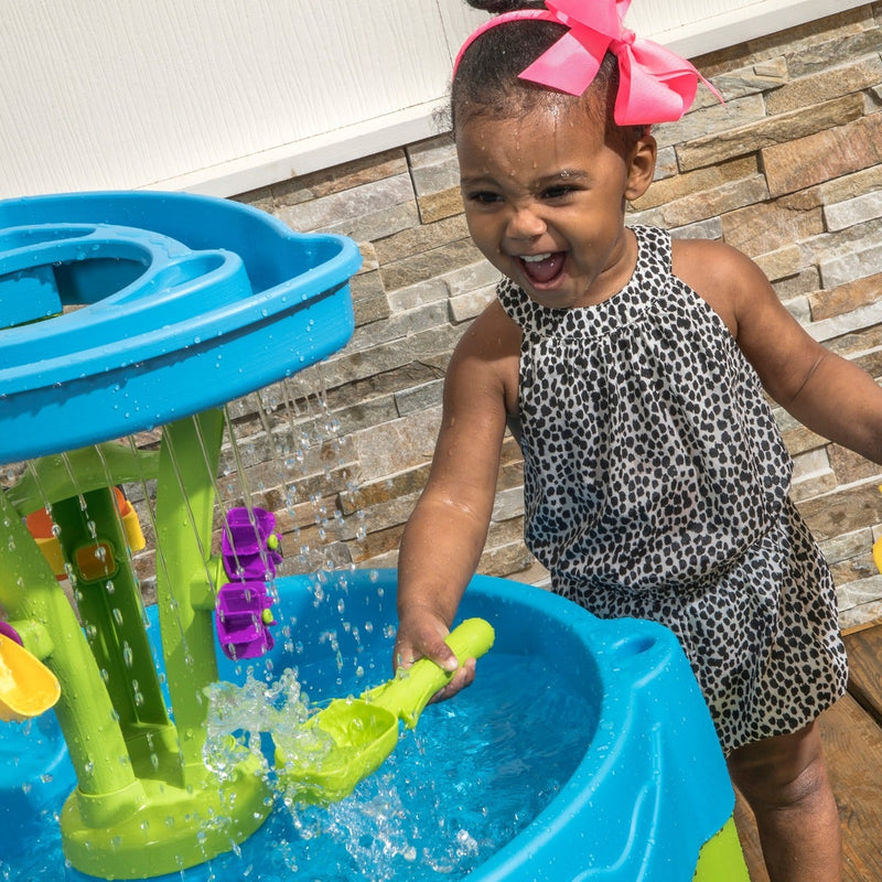 Summer Showers Splash Tower Water Table sounds like rainfall