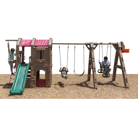Naturally Playful™ Adventure Lodge Play Center with Glider