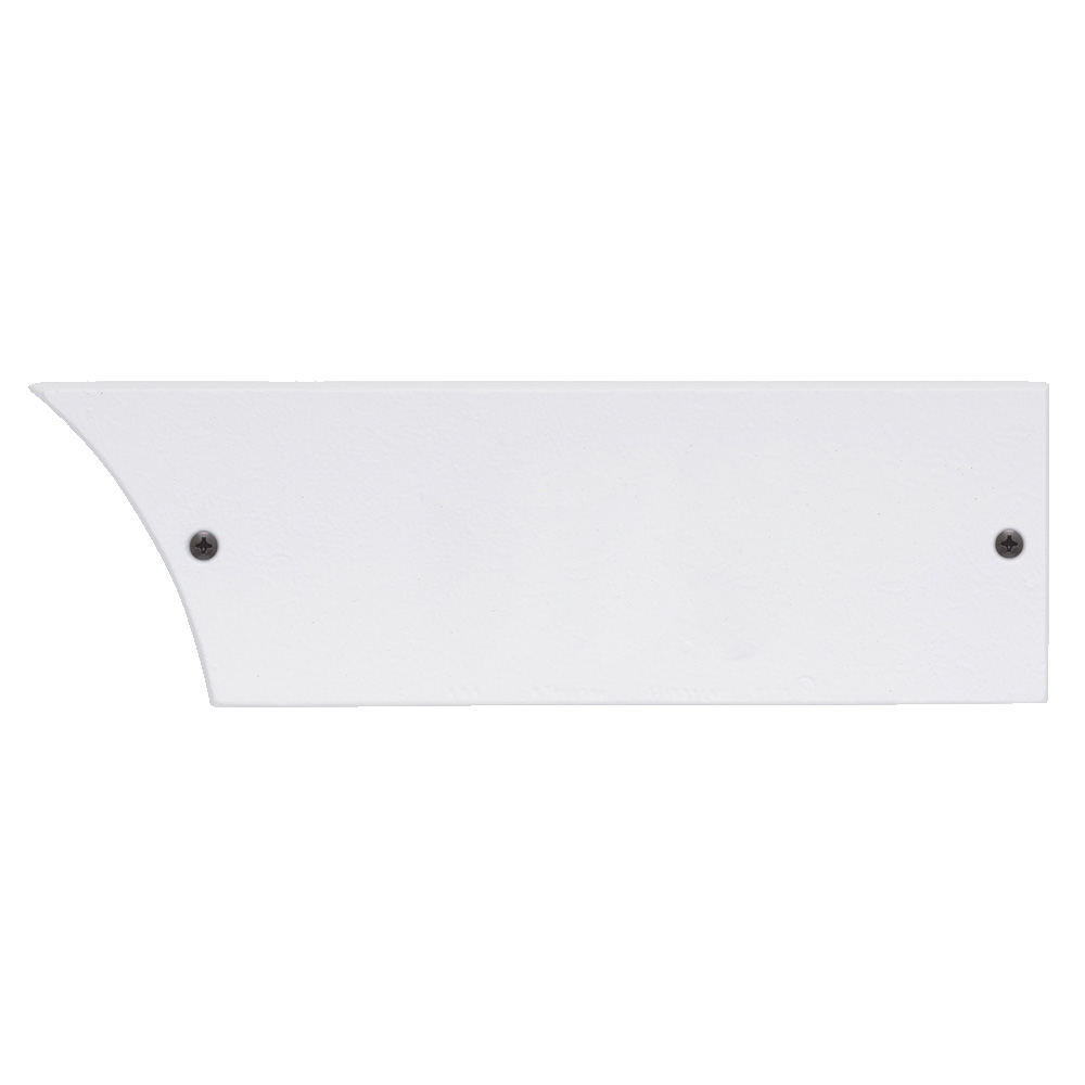 Atherton Plaque in White/Black — white field with two dark mounting screws; no border frame; white background