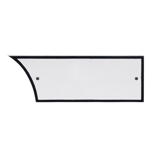 Atherton Grand Plaque One-Line in White/Black — white field with black border frame and two dark mounting screws; white background