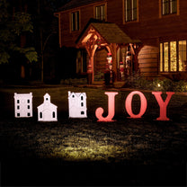 Paintable Large Outdoor 3-Piece Christmas JOY Letters Decoration - Red